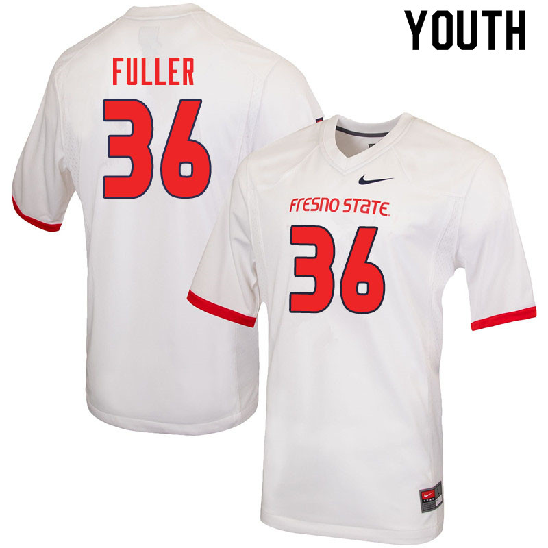 Youth #36 Cade Fuller Fresno State Bulldogs College Football Jerseys Sale-White - Click Image to Close